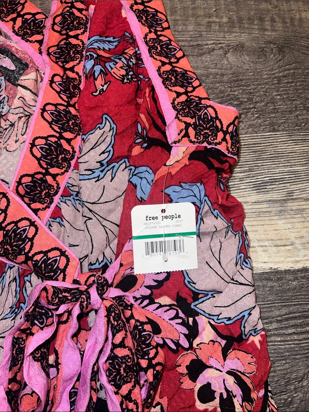 NWT Intimately by Free People Garden Slip in Silver Leaves Combo - Picture 4 of 6